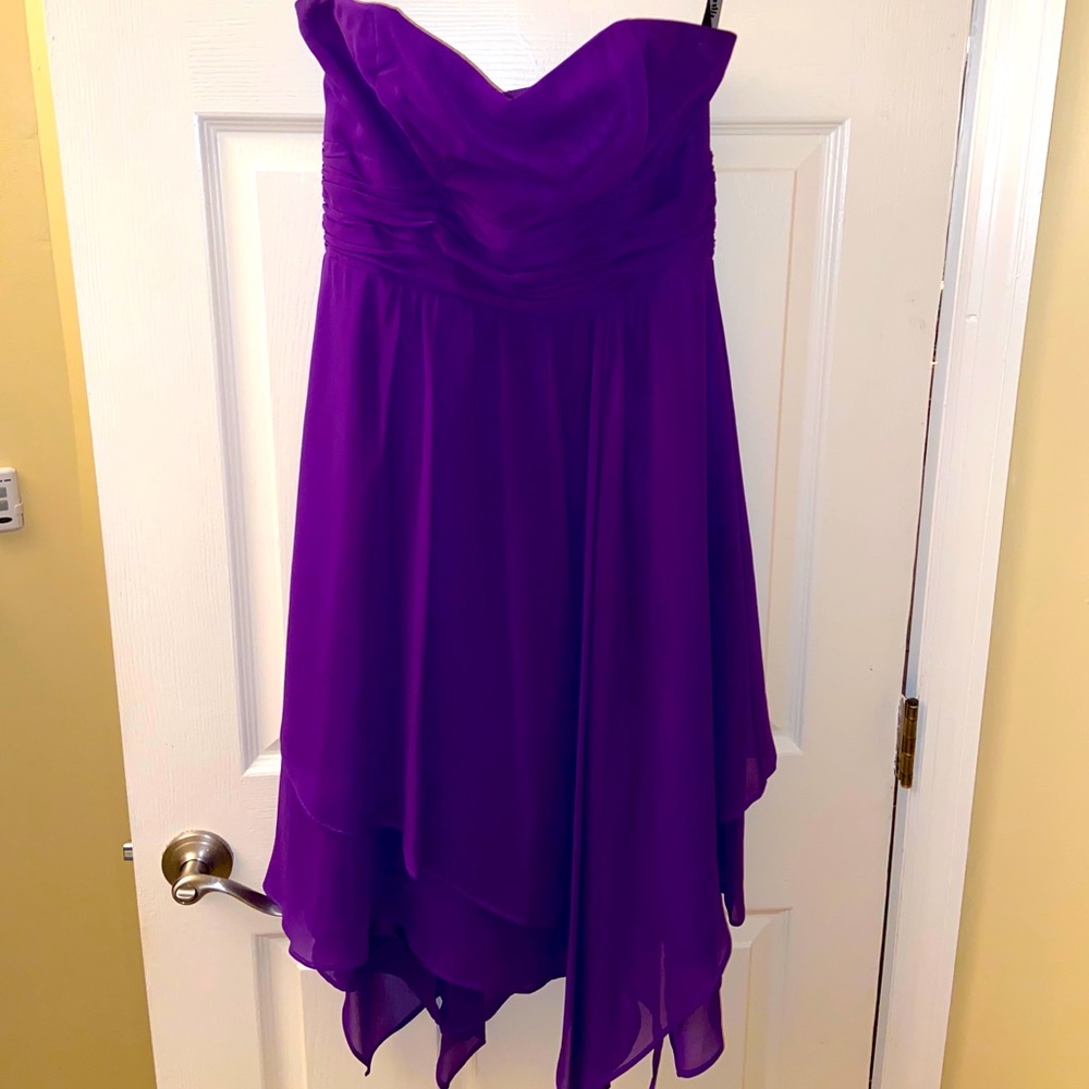 Strapless purple, prom/bridesmaid dress